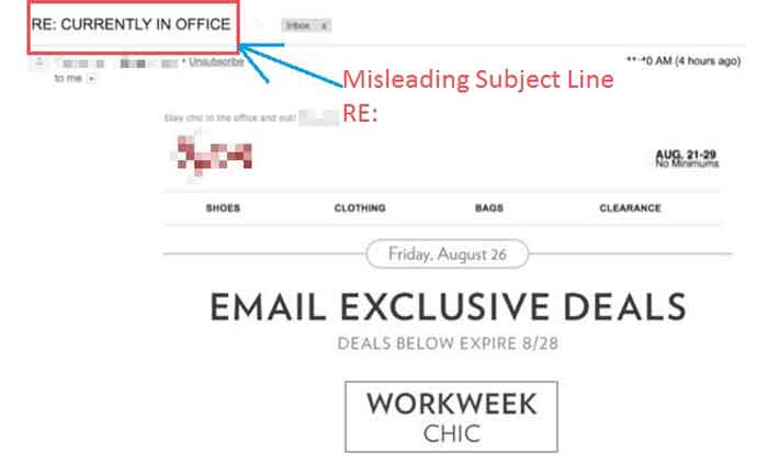 why to avoid misleading email subject