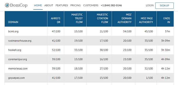 record list of expired domains with traffic